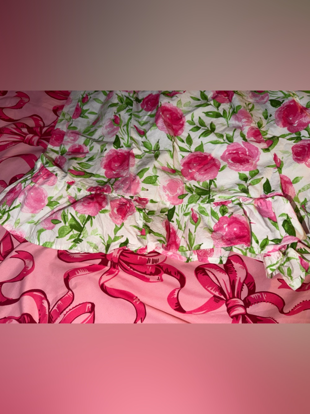 Fashion Nova White & Pink Floral High-Waist Ruffle Shorts